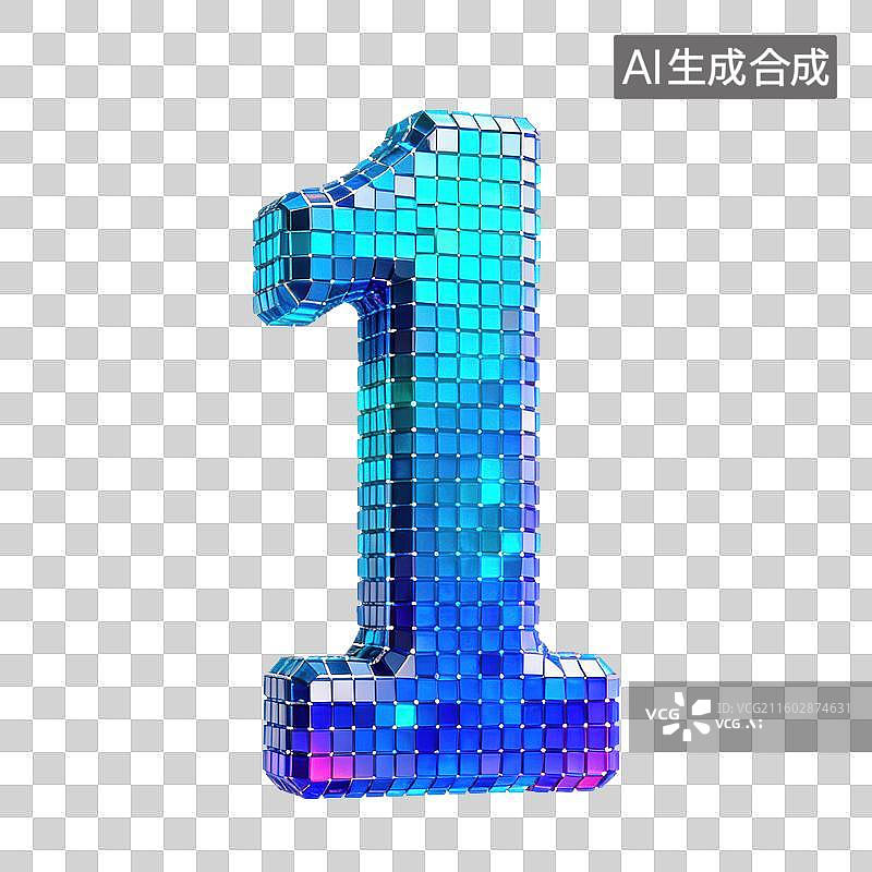 【AI数字艺术】3D立体数字元素图片素材