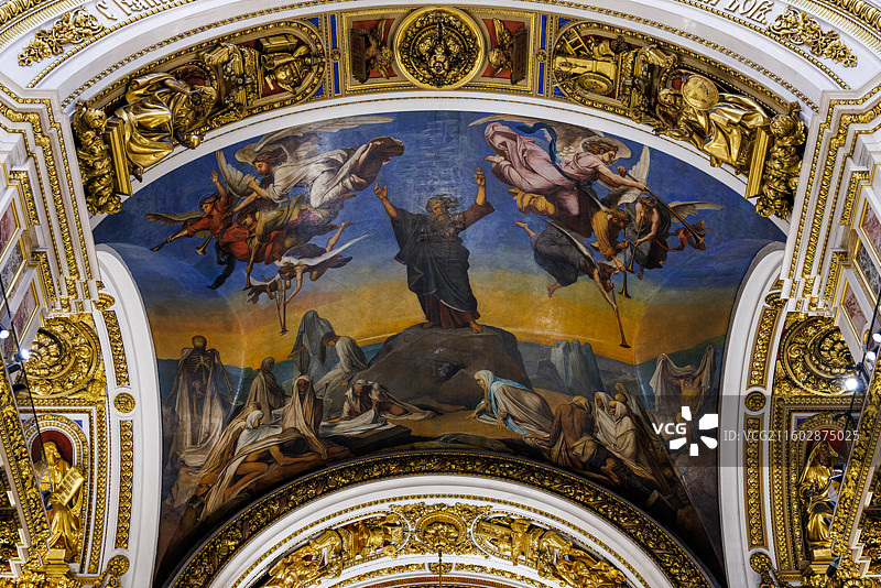 俄罗斯圣彼得堡圣以撒主教座堂壁画图片素材