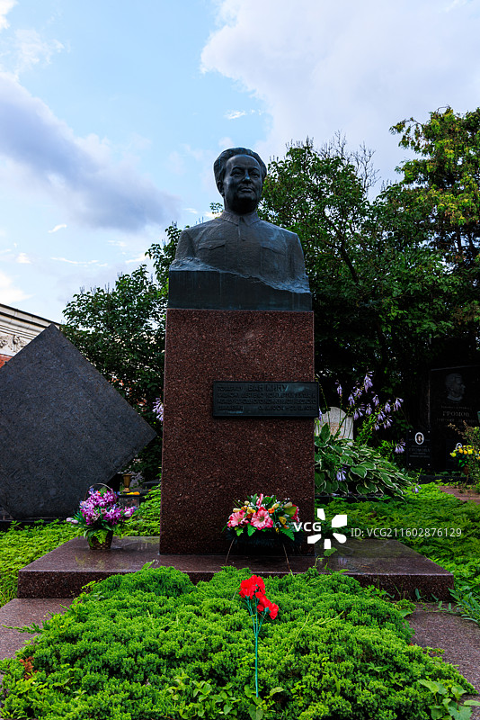 俄罗斯莫斯科新圣女公墓王明墓图片素材