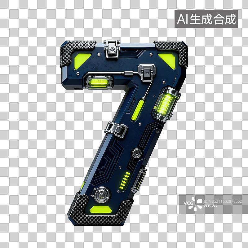 【AI数字艺术】3D科技工业风的立体数字元素图片素材