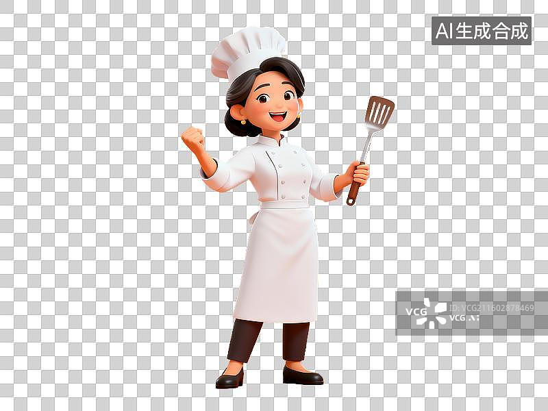 【AI数字艺术】38 妇女节女性厨师卡通形象免抠素材图片素材