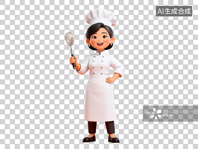 【AI数字艺术】38 妇女节女性厨师卡通形象免抠素材图片素材