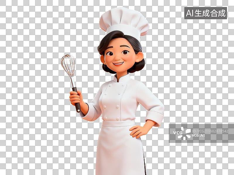 【AI数字艺术】38 妇女节女性厨师卡通形象免抠素材图片素材