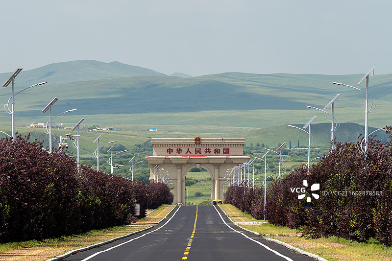 阿尔山国门图片素材
