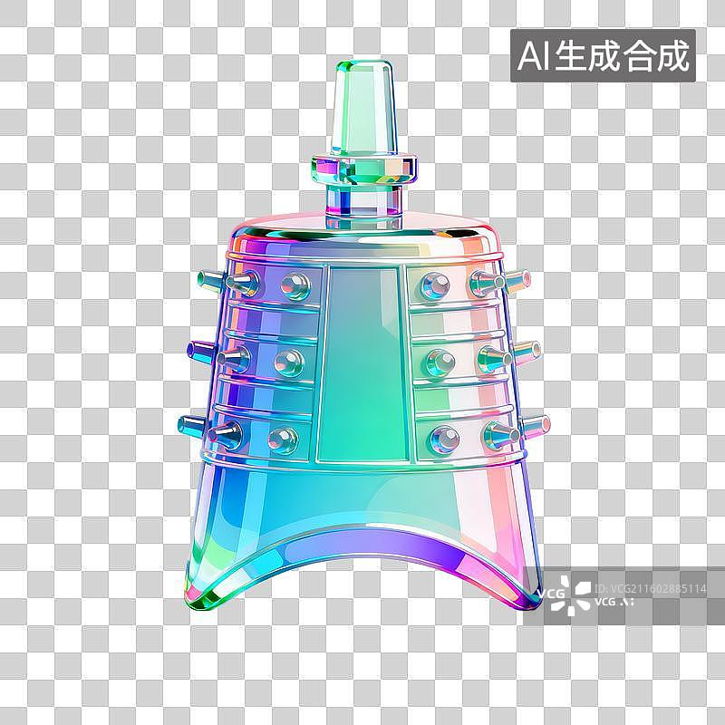 【AI数字艺术】琉璃质感的古代音乐符号编钟图片素材