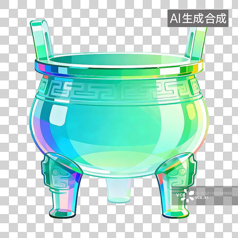 【AI数字艺术】琉璃材质的三足鼎立图片素材