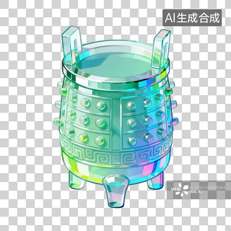 【AI数字艺术】琉璃材质的三足鼎立图片素材