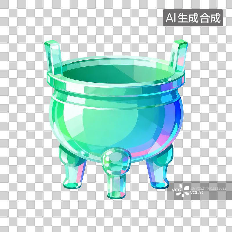 【AI数字艺术】琉璃材质的三足鼎立图片素材