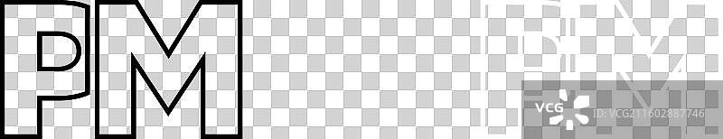 字母p和m的pm标志设计模板 简约图片素材
