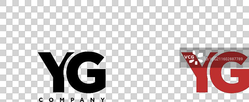 字母 y 和 g 的 yg logo 设计模板 极简模板图片素材