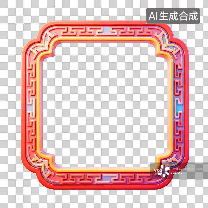 【AI数字艺术】传统边框回纹元素图片素材
