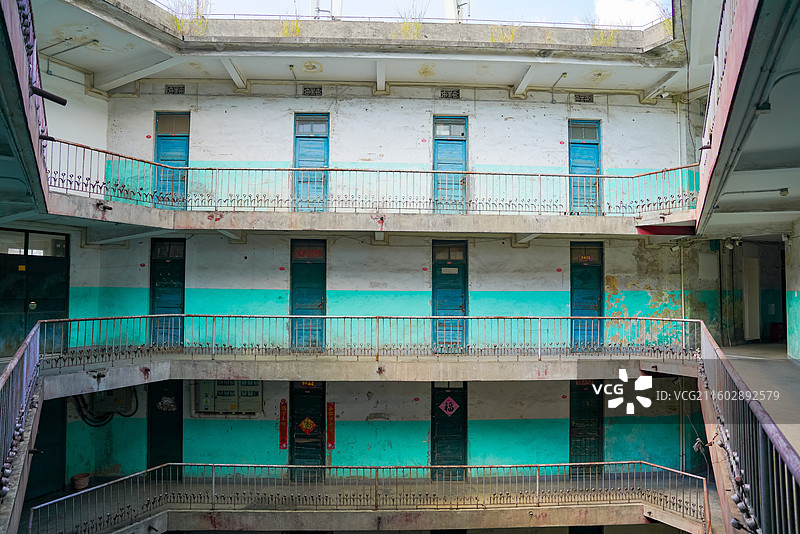 福建省三明市三元区，三钢职工之家，群英三村15号楼，前苏联风格，三角楼图片素材