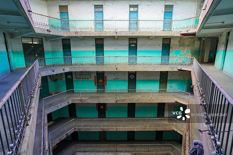 福建省三明市三元区，三钢职工之家，群英三村15号楼，前苏联风格，三角楼图片素材