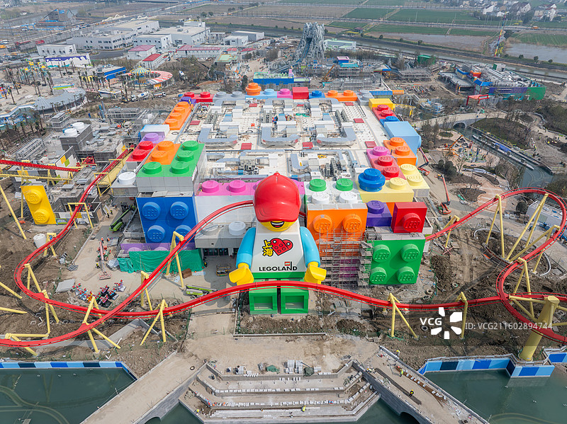 2025年3月正在建设中的金山乐高乐园图片素材