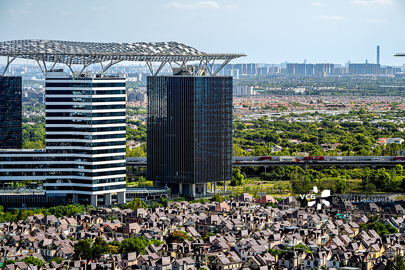 上海G60科创云廊 沪昆高速公路长三角一体化西大门 松江区新桥镇九亭镇农村集体土地建设产业园图片素材