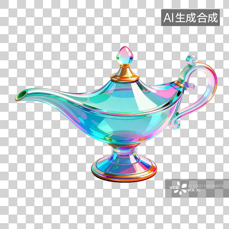 【AI数字艺术】琉璃风格阿拉神灯图片素材