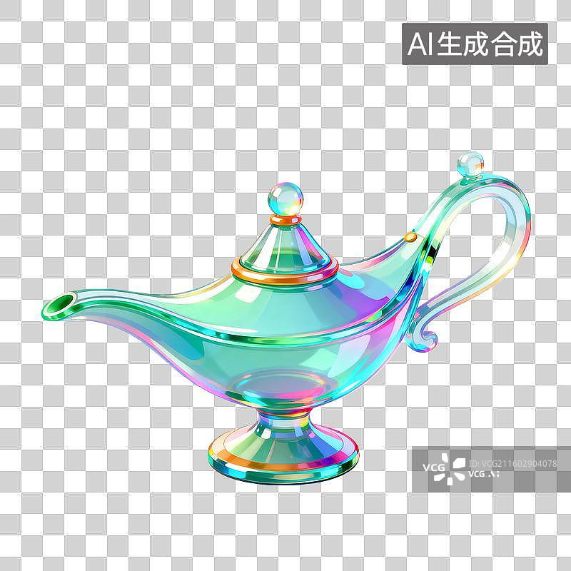 【AI数字艺术】琉璃风格阿拉神灯图片素材