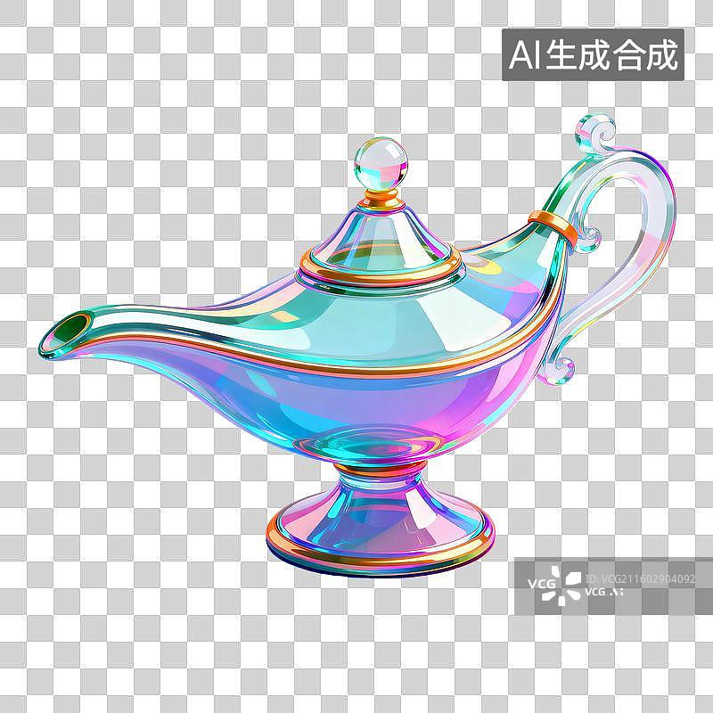 【AI数字艺术】琉璃风格阿拉神灯图片素材