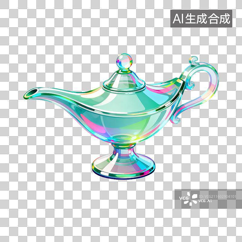 【AI数字艺术】琉璃风格阿拉神灯图片素材