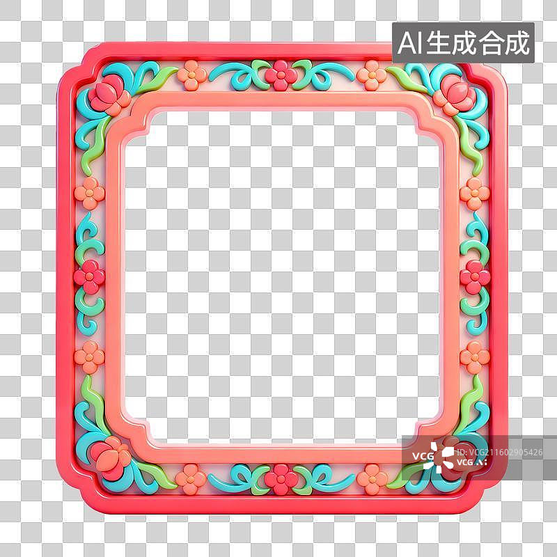 【AI数字艺术】中国古典镶嵌纹样边框图片素材