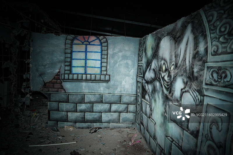 福建省南平市延平区，东溪路，米拉奇创意集市，废弃游乐园图片素材