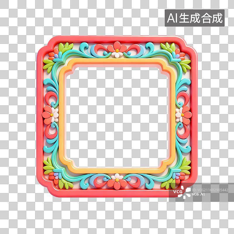 【AI数字艺术】中国古典镶嵌纹样边框图片素材