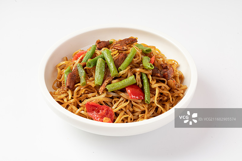 豆角猪肉焖面图片素材