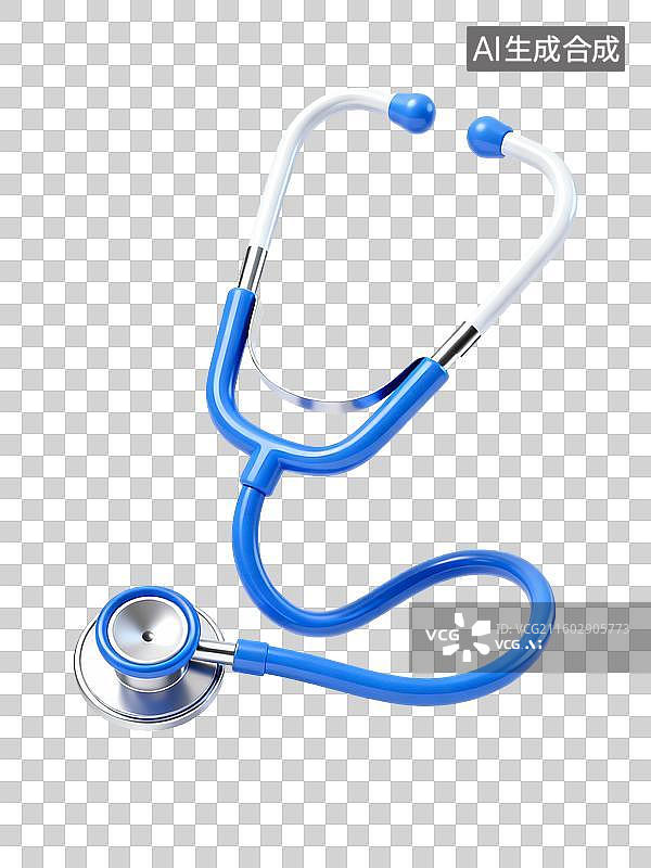 【AI数字艺术】卡通3D听诊器插画元素图片素材