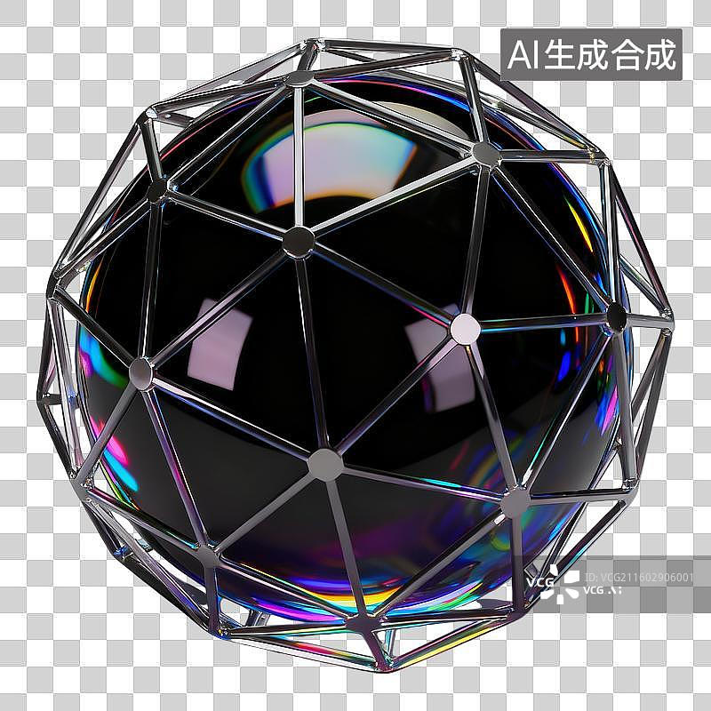 【AI数字艺术】3D立体酸性风几何图形装饰免抠元素图片素材