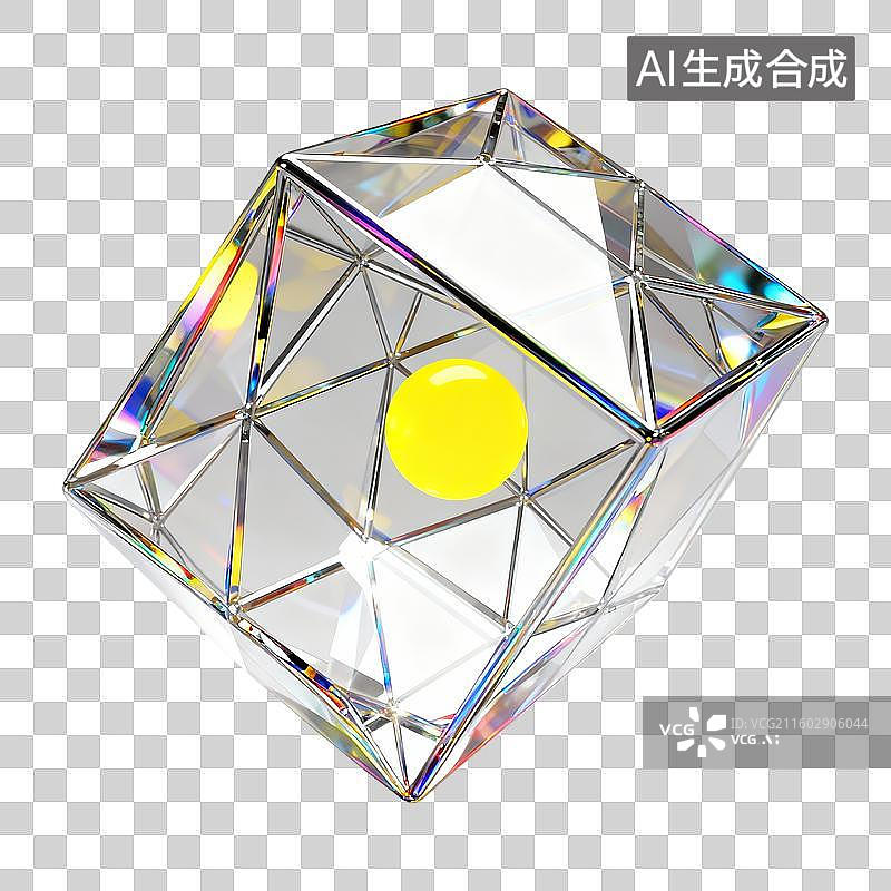 【AI数字艺术】3D立体酸性风几何图形装饰免抠元素图片素材