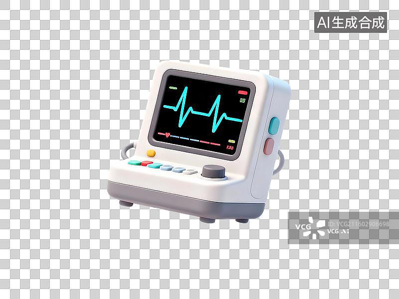 【AI数字艺术】心电图机器插画图片素材