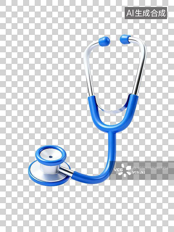 【AI数字艺术】卡通3D听诊器插画元素图片素材