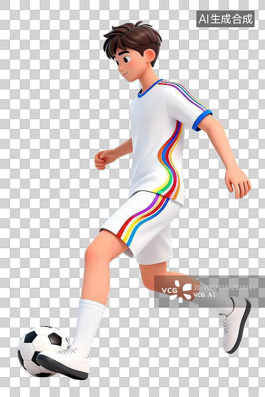【AI数字艺术】3D卡通足球运动员训练素材图片素材