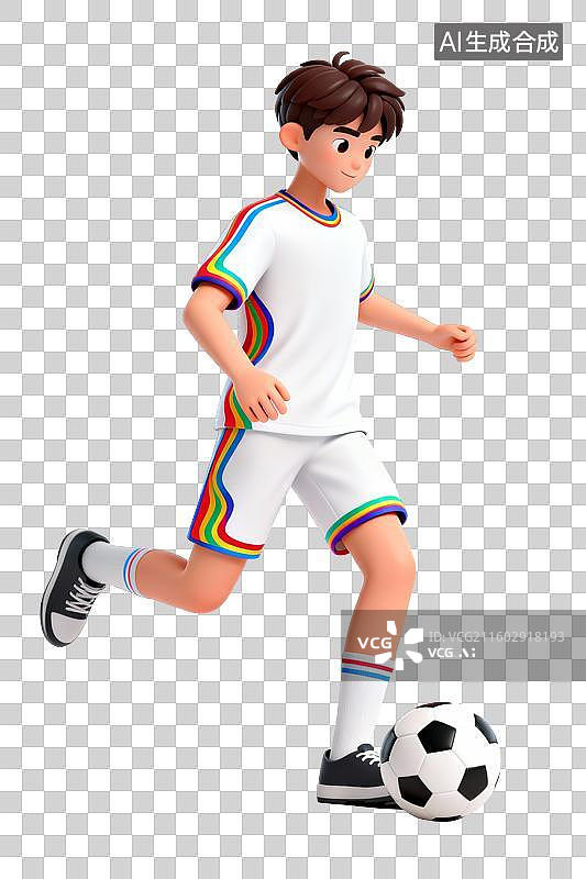 【AI数字艺术】3D卡通足球运动员训练素材图片素材