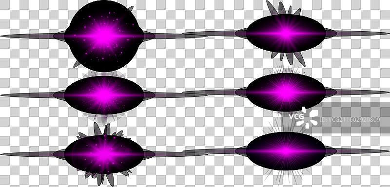 一组紫色的水平光效镜头图片素材