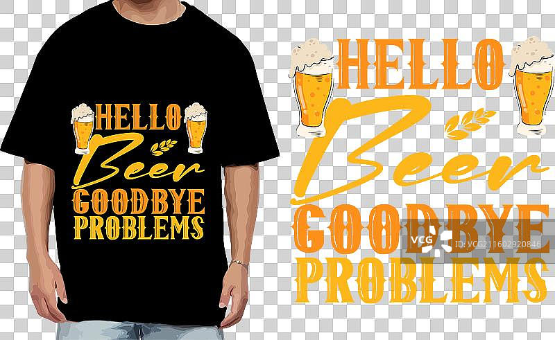 啤酒杯T恤设计图片素材