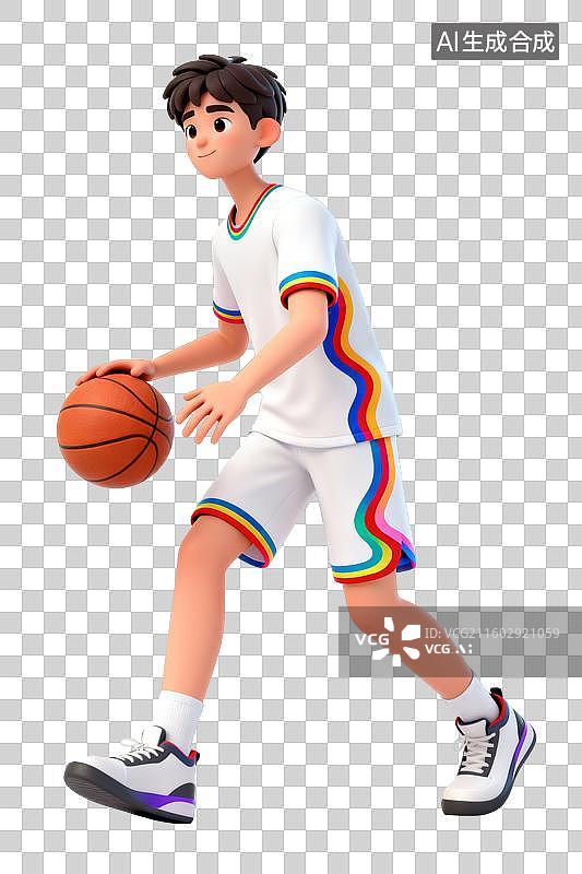 【AI数字艺术】3D 卡通篮球运动员比赛训练素材图片素材