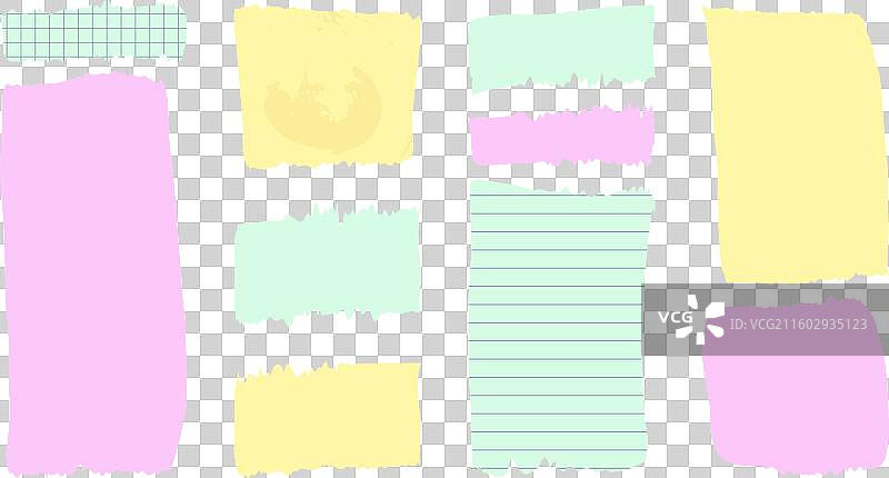 纸张和元素，旧的，撕裂的，揉皱的剪贴簿图片素材