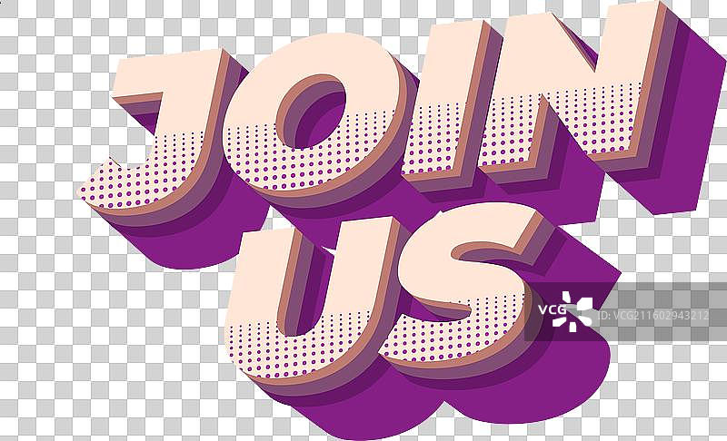 加入我们，色彩鲜艳的3D风格文字效果图片素材