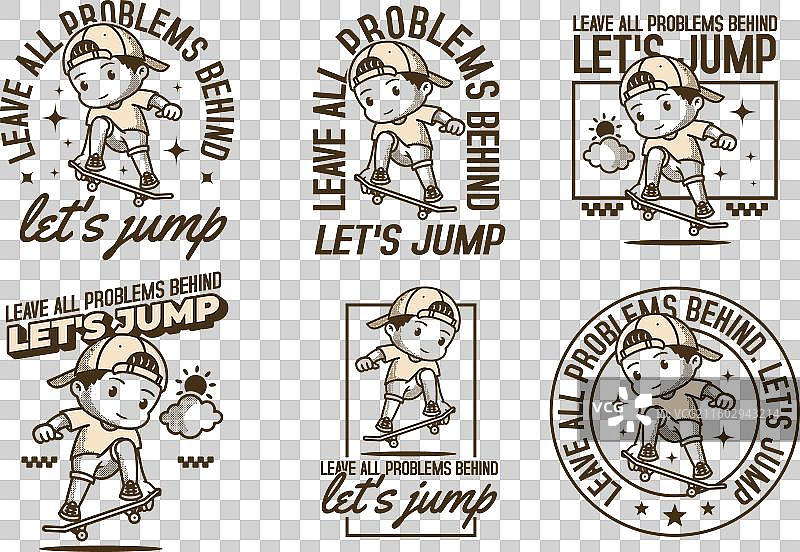 把所有烦恼都抛在身后，让我们一起跳入复古吧图片素材