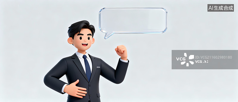 【AI数字艺术】商务人士正在讲话图片素材