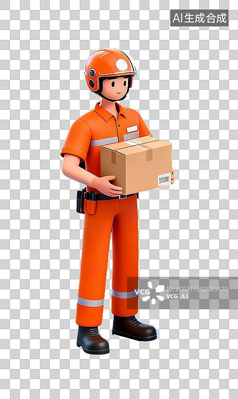 【AI数字艺术】免扣快递外卖人物元素图片素材