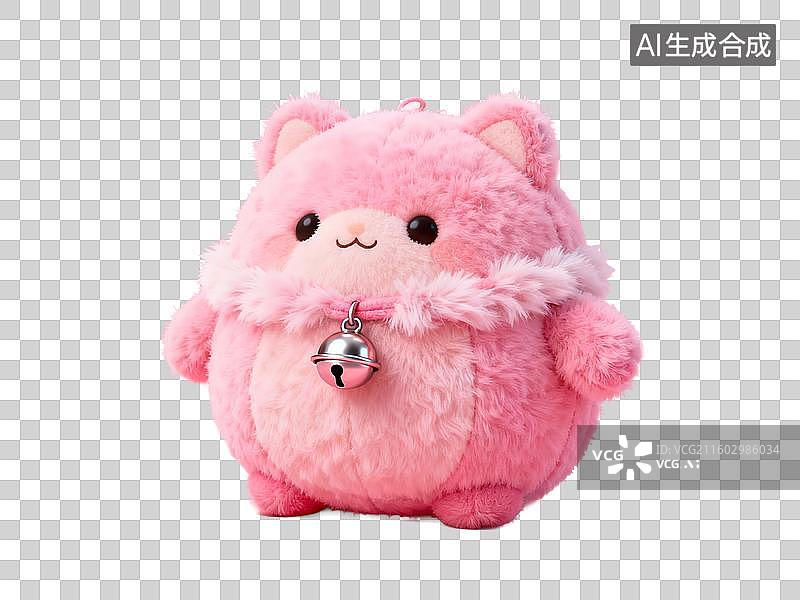 【AI数字艺术】社会热点 萌宠经济 粉色毛绒猫咪玩偶图片素材