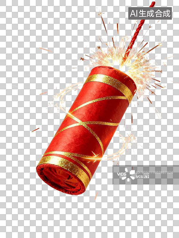 【AI数字艺术】红色带金纹的喜庆烟花图片素材