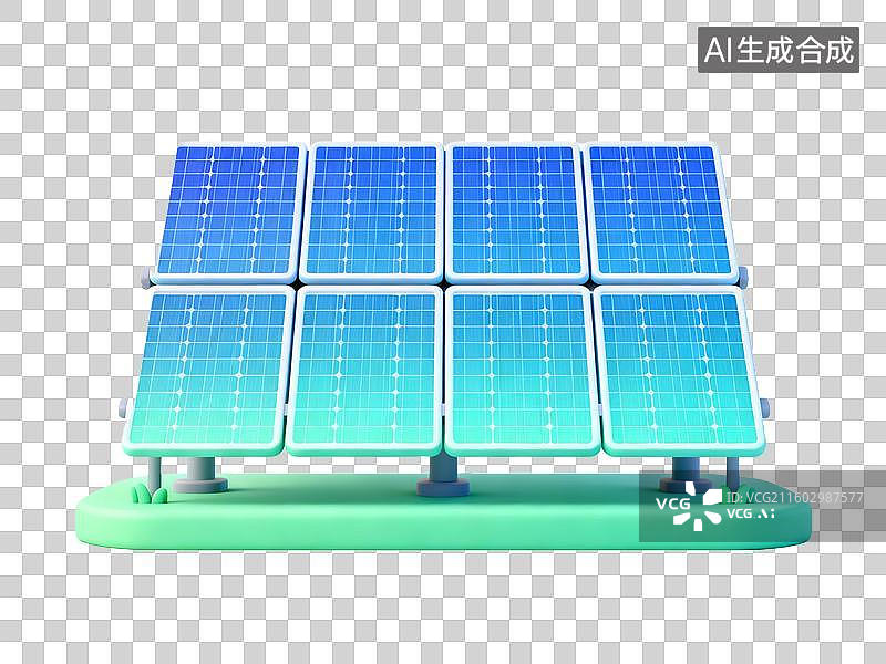 【AI数字艺术】太阳能板可再生能源示意图图片素材