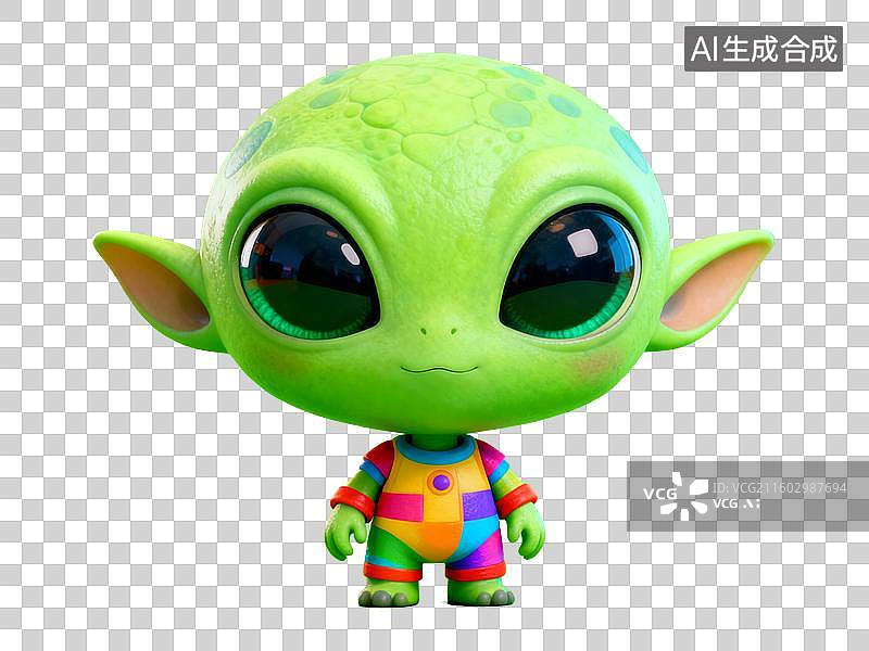 【AI数字艺术】科幻主题 外星人 绿色外星人玩偶形象图片素材
