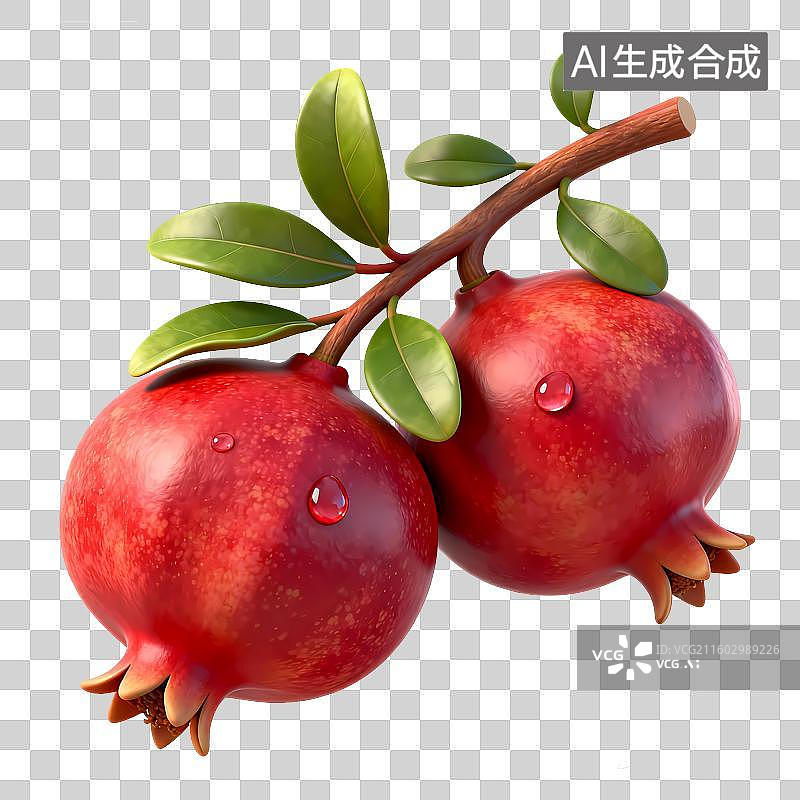【AI数字艺术】新鲜的有机生鲜水果石榴图片素材