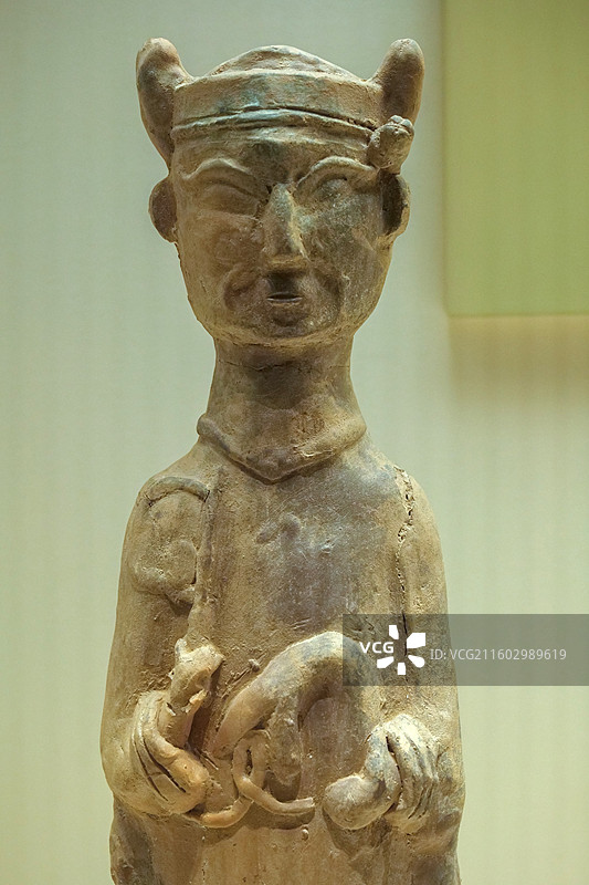 陶男俑 三国·蜀 1981年四川忠县涂井出土 中国国家博物馆“古代中国基本陈列”图片素材