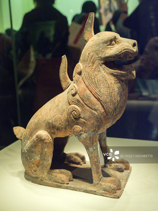 陶镇墓兽 北魏 1965年河南洛阳元巶墓出土 中国国家博物馆“古代中国基本陈列”图片素材