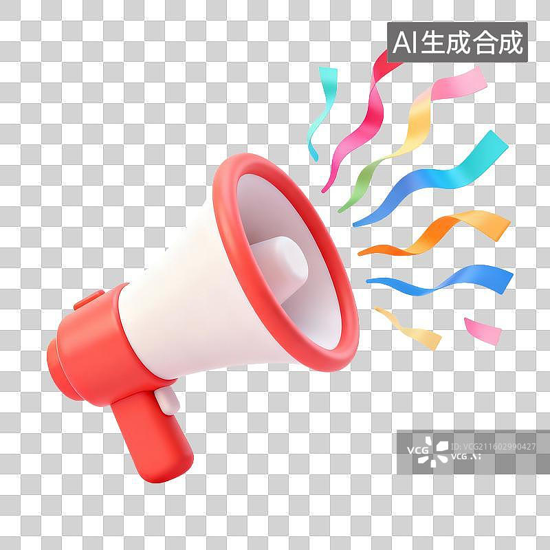 【AI数字艺术】彩色扩音器与声音传播图片素材